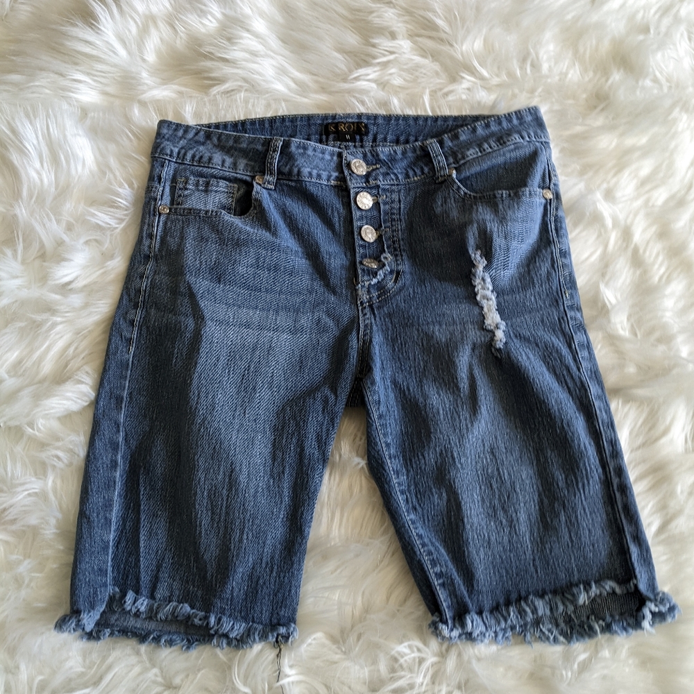 Kroix Button Fly Jean Shorts